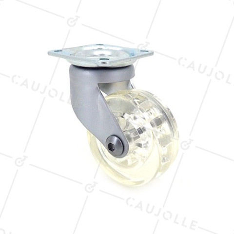 RUEDA DE DISEÑO TRANSPARENTE CON UN DIÁMETRO DE 50 MM CARGA 35 KG - CRYSTALTR50P • Caujolle