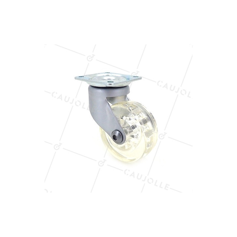 RUEDA DE DISEÑO TRANSPARENTE CON UN DIÁMETRO DE 50 MM CARGA 35 KG - CRYSTALTR50P
