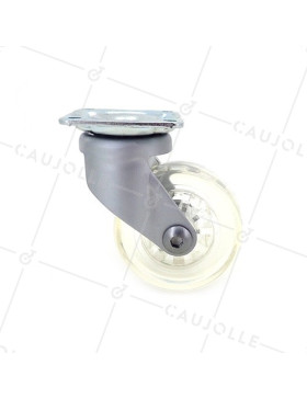 RUEDA DE DISEÑO TRANSPARENTE CON UN DIÁMETRO DE 50 MM CARGA 35 KG - CRYSTALTR50P