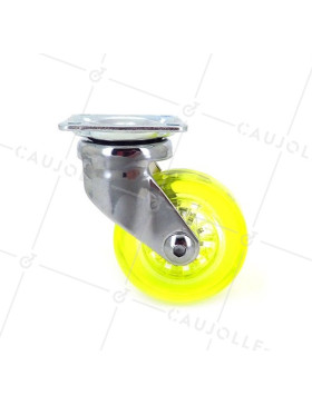 RUEDA DE DISEÑO TRANSPARENTE AMARILLA CON UN DIÁMETRO DE 50 MM CARGA 35 KG - CRYSTAL J50 P
