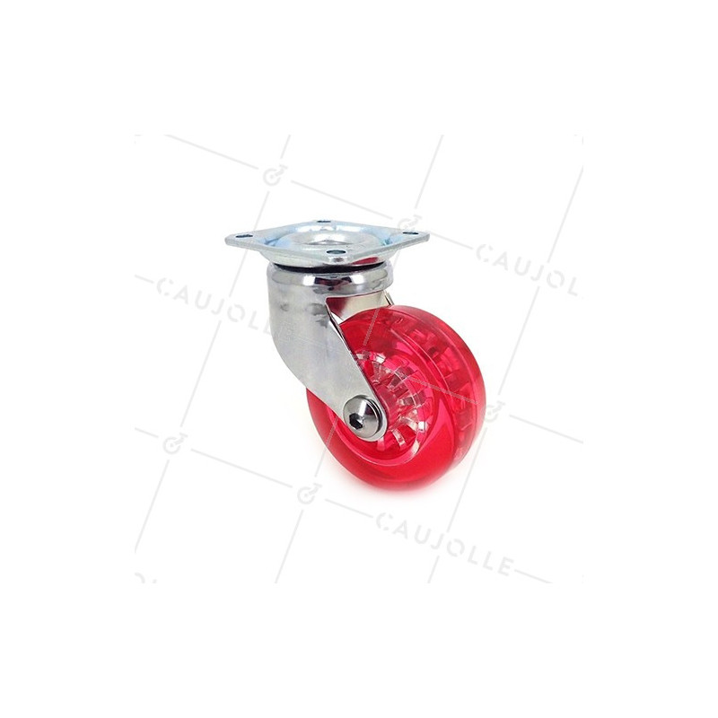 RUEDA DE DISEÑO TRANSPARENTE ROJA CON UN DIÁMETRO DE 50 MM CARGA 35 KG - CRYSTAL R50 P
