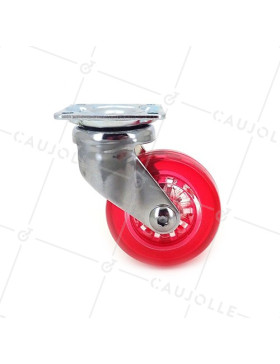 RUEDA DE DISEÑO TRANSPARENTE ROJA CON UN DIÁMETRO DE 50 MM CARGA 35 KG - CRYSTAL R50 P