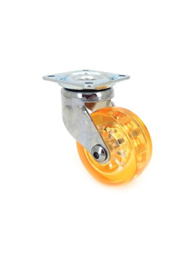 RUEDA DE DISEÑO TRANSPARENTE NARANJA CON UN DIÁMETRO DE 50 MM CARGA 35 KG - CRYSTAL OR50 P