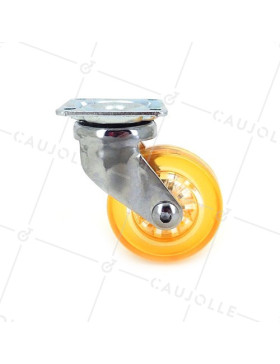 RUEDA DE DISEÑO TRANSPARENTE NARANJA CON UN DIÁMETRO DE 50 MM CARGA 35 KG - CRYSTAL OR50 P