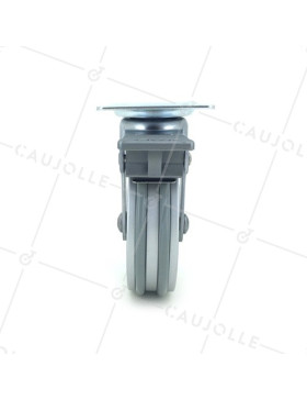 RUEDA DE DISEÑO DE ALUMINIO GRIS CON FRENO Y UN DIÁMETRO DE 75 MM CARGA 45 KG - ALUSTYL75PAF
