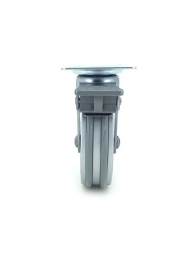 RUEDA DE DISEÑO DE ALUMINIO GRIS CON FRENO Y UN DIÁMETRO DE 75 MM CARGA 45 KG - ALUSTYL75PAF