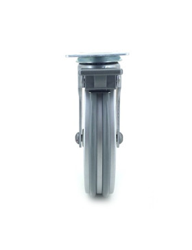 RUEDA DE DISEÑO CON FRENO DE ALUMINIO GRIS CON UN DIÁMETRO DE 125 MM CARGA 70 KG - ALUSTYL125PAF