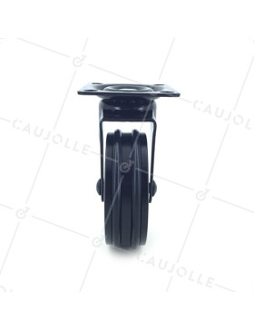 RUEDA DE DISEÑO DE ALUMINIO NEGRO PULIDO CON UN DIÁMETRO DE 75 MM CARGA 45 KG - BLACKSTYL75P