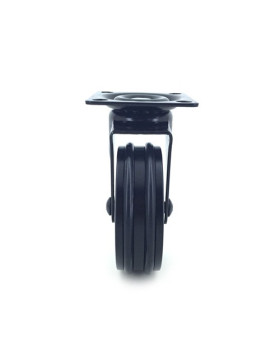 RUEDA DE DISEÑO DE ALUMINIO NEGRO PULIDO CON UN DIÁMETRO DE 75 MM CARGA 45 KG - BLACKSTYL75P