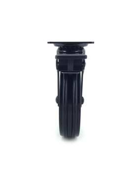 RUEDA DE DISEÑO DE ALUMINIO NEGRO PULIDO CON UN FRENO Y UN DIÁMETRO DE 100 MM CARGA 55 KG - BLACKSTYL 100PAF