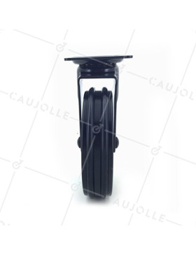 RUEDA DE DISEÑO DE ALUMINIO NEGRO PULIDO CON UN DIÁMETRO DE 100 MM CARGA 55 KG - BLACKSTYL 100P
