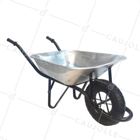CARRETILLA CON RUEDA INFLABLE, CARGA DE 180 KG, ESPESOR DE CHAPA 1 MM • Caujolle