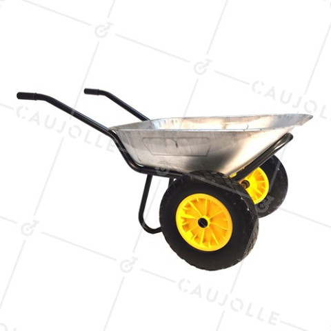 Brouette à deux roues increvables 90 litres • Caujolle