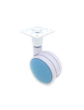 RULETA DE PLÁSTICO AZUL Y BLANCO CON UN DIÁMETRO DE 75 MM CARGA 60 KG - MACARON BLEUE