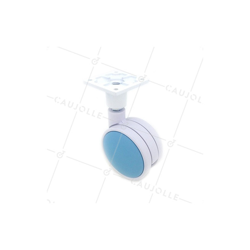 RULETA DE PLÁSTICO AZUL Y BLANCO CON UN DIÁMETRO DE 75 MM CARGA 60 KG - MACARON BLEUE