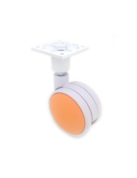 RULETA DE PLÁSTICO NARANJA Y BLANCA CON UN DIÁMETRO DE 75 MM CARGA 60 KG - MACARON ORANGE