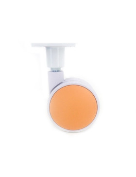 RULETA DE PLÁSTICO NARANJA Y BLANCA CON UN DIÁMETRO DE 75 MM CARGA 60 KG - MACARON ORANGE