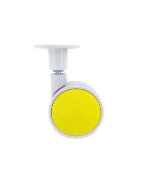 RULETA DE PLÁSTICO AMARILLA Y BLANCA CON UN DIÁMETRO DE 75 MM CARGA 60 KG