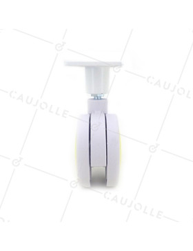 RULETA DE PLÁSTICO AMARILLA Y BLANCA CON UN DIÁMETRO DE 75 MM CARGA 60 KG