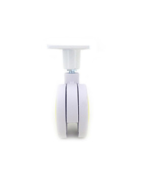 RULETA DE PLÁSTICO AMARILLA Y BLANCA CON UN DIÁMETRO DE 75 MM CARGA 60 KG