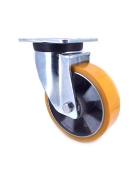 RUEDA GIRATORIA DE POLIURETANO REFORZADA Y LLANTA DE ALUMINIO CON UN DIÁMETRO DE 160 MM CARGA 600 KG - S78AR 160