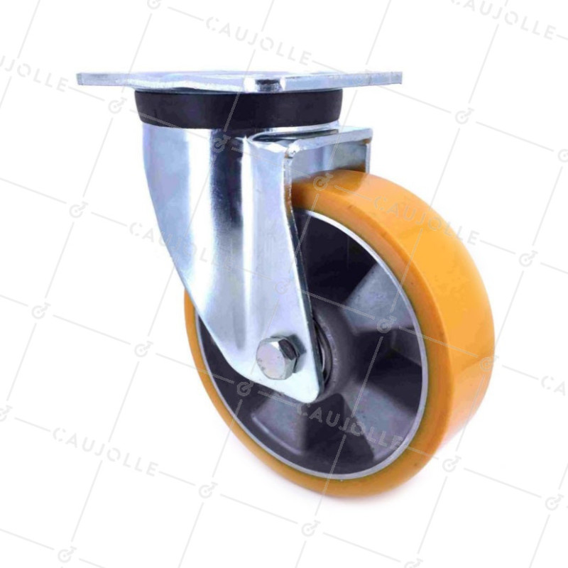 RUEDA GIRATORIA DE POLIURETANO REFORZADA Y LLANTA DE ALUMINIO CON UN DIÁMETRO DE 160 MM CARGA 600 KG - S78AR 160