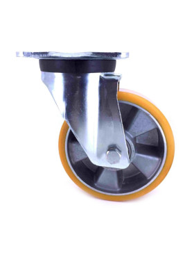 RUEDA GIRATORIA DE POLIURETANO REFORZADA Y LLANTA DE ALUMINIO CON UN DIÁMETRO DE 160 MM CARGA 600 KG - S78AR 160
