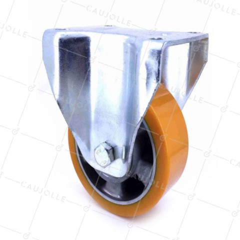 RUEDA FIJA DE POLIURETANO REFORZADA Y LLANTA DE ALUMINIO CON UN DIÁMETRO DE 160 MM CARGA 600 KG - S79AR 160 • Caujolle