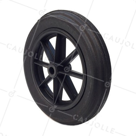 RUEDA DE CARRETILLA DURA IMPINCHABLE, DIÁMETRO DE 400 MM, CARGA DE 150 KG, EJE DE 25 MM - S605DP R25-74 • Caujolle