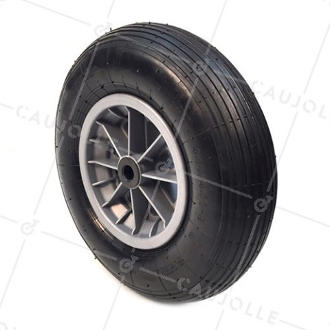 RUEDA DE CARRETILLA INFLADA, CON DIÁMETRO DE 400 MM, CARGA DE 150 KG, EJE DE 20 MM - S1006PR20/74 • Caujolle