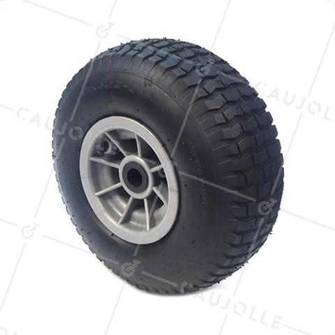 Rueda INFLADA CON CLAVOS DIÁMETRO 340 MM CARGA 260KG EJE 25MM - DUMPER 15x6 • Caujolle