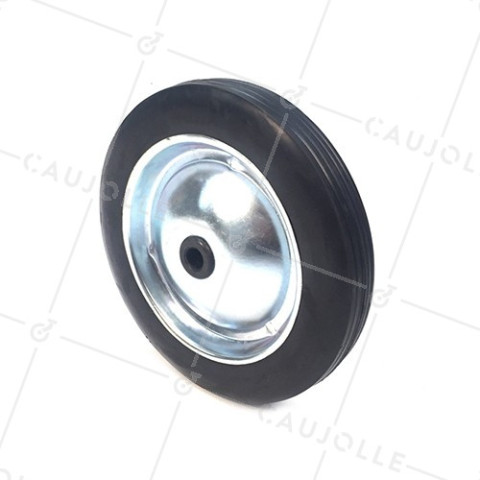 RUEDA DE JUGUETES DE CHAPA Y CAUCHO, DIÁMETRO DE 182 MM, CARGA DE 30 KG, EJE DE 12 MM - S7200182 • Caujolle