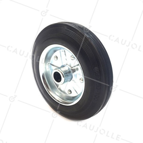 RUEDA DE MANUTENCIÓN DE CAUCHO, DIÁMETRO DE 200 MM, CARGA DE 200 KG, EJE DE 20 MM RODILLOS - S2000TS200 • Caujolle