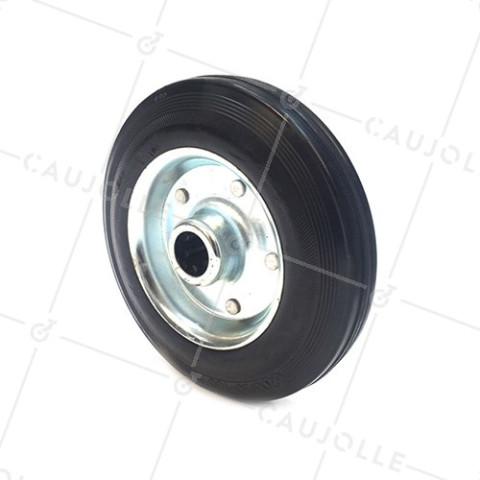 RUEDA DE MANUTENCIÓN DE CAUCHO, DIÁMETRO DE 200 MM, CARGA DE 200 KG, EJE DE 25 MM RODILLOS - S2000TS200 • Caujolle