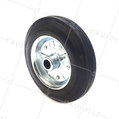 RUEDA DE MANUTENCIÓN DE CAUCHO, DIÁMETRO DE 250 MM, CARGA DE 200 KG, EJE DE 20 MM RODILLOS - S2000TS250 • Caujolle
