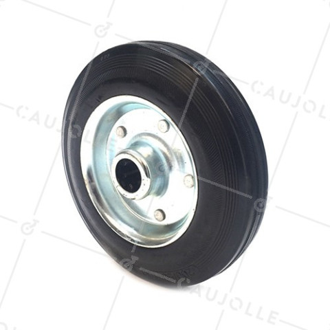 RUEDA DE MANUTENCIÓN DE CAUCHO, DIÁMETRO DE 250 MM, CARGA DE 200 KG, EJE DE 25 MM RODILLOS - S2000TS250 • Caujolle