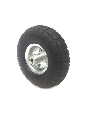 RUEDA DE CARRETILLA DE MANO INFLADA DIÁMETRO 260 MM CARGA 100KG EJE 16 MM Y Cojinete DE BOLAS (4.10/3.50-4)