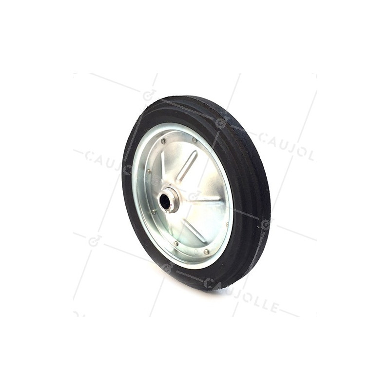 ROUE DE BROUETTE INCREVABLE CAOUTCHOUC DUR DIAMÈTRE 360 MM AXE 25 MM S600