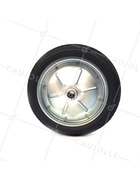 ROUE DE BROUETTE INCREVABLE CAOUTCHOUC DUR DIAMÈTRE 360 MM AXE 25 MM S600