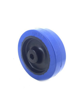 ROUE INDUSTRIELLE NON TACHANTE CAOUTCHOUC SOUPLE BLEU DIAMÈTRE 125MM AXE 12 MM
