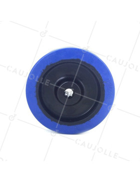 ROUE INDUSTRIELLE NON TACHANTE CAOUTCHOUC SOUPLE BLEU DIAMÈTRE 125MM AXE 12 MM