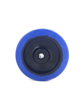 ROUE INDUSTRIELLE NON TACHANTE CAOUTCHOUC SOUPLE BLEU DIAMÈTRE 125MM AXE 12 MM