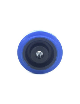 ROUE INDUSTRIELLE NON TACHANTE CAOUTCHOUC SOUPLE BLEU DIAMÈTRE 80MM AXE 12 MM