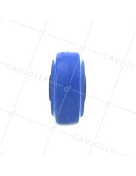 ROUE INDUSTRIELLE NON TACHANTE CAOUTCHOUC SOUPLE BLEU DIAMÈTRE 80MM AXE 12 MM