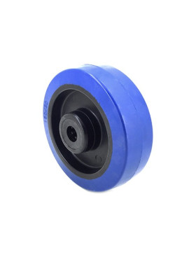 ROUE INDUSTRIELLE NON TACHANTE CAOUTCHOUC SOUPLE BLEU DIAMÈTRE 160MM AXE 20 MM