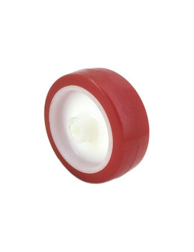ROUE INDUSTRIELLE ETROITE POLYURÉTHANE ROUGE DIAMÈTRE 80 MM AXE 8 MM