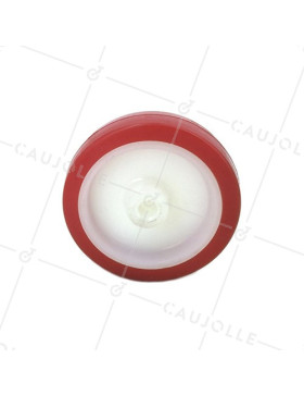 ROUE INDUSTRIELLE ETROITE POLYURÉTHANE ROUGE DIAMÈTRE 80 MM AXE 8 MM