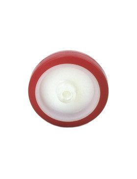 ROUE INDUSTRIELLE ETROITE POLYURÉTHANE ROUGE DIAMÈTRE 80 MM AXE 8 MM