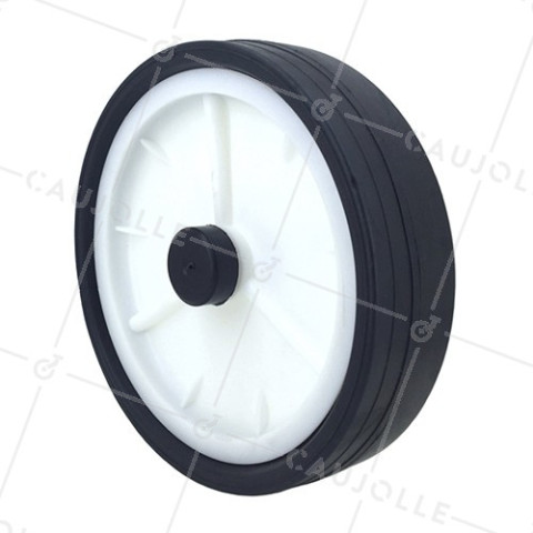 RUEDA DE CORTACÉSPED LISA, DIÁMETRO DE 200 MM, CARGA DE 25 KG, EJE DE 14 MM • Caujolle