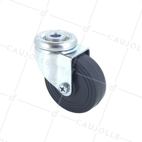 RUEDA PARA MUEBLES GIRATORIA DE CAUCHO CON UN DIÁMETRO DE 50 MM CARGA 30 KG - S20C50 • Caujolle
